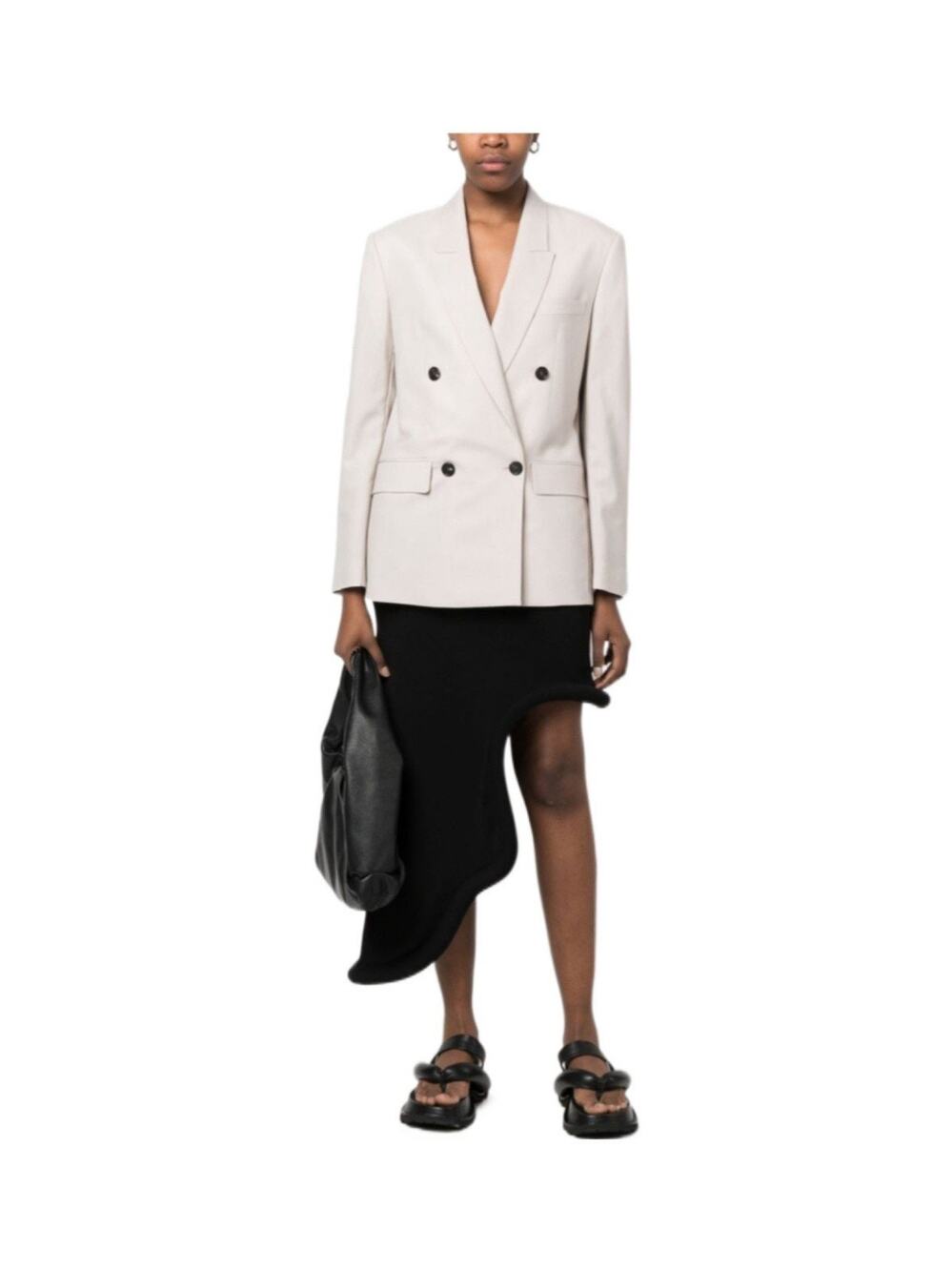 Low Classic Light Beige Wool Suit Jacket/Blazer Small Quit Luxury Officewear